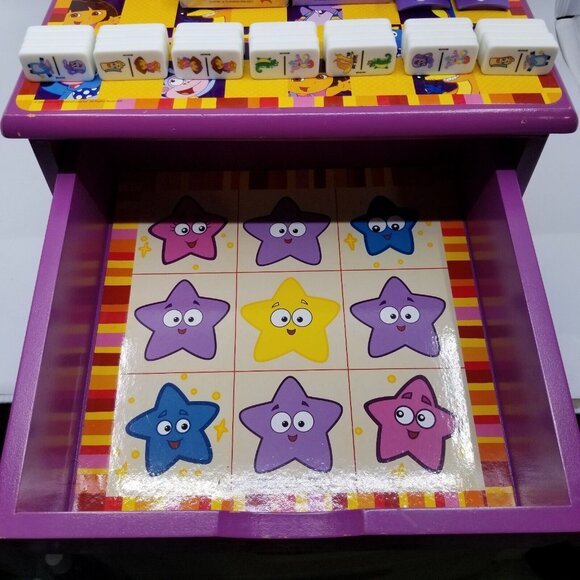 Vintage Dora the Explorer Wooden Game House Set Checkers Dominoes Bingo Cards - Picture 4 of 12